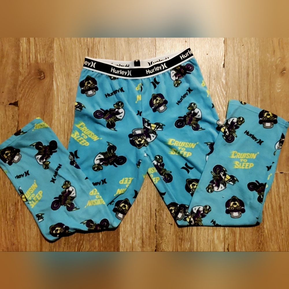 Hurley Kids Pajamas - Blue Motorcycle Print